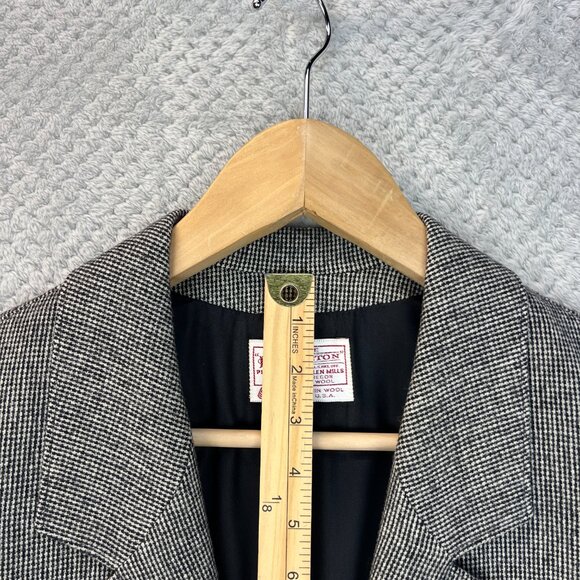 Vtg Pendleton Petite Womens Blazer Micro Plaid Woolen Mills 100% Virgin Wool 12 - Picture 7 of 13